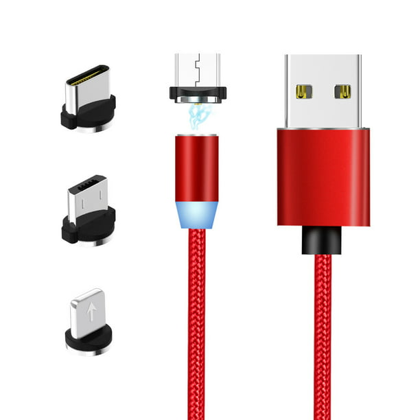 Type-C/USB-C Magnetic Metal Joint Nylon Braided Charging Cable XIAOMIN 2 in 1 USB to Micro USB Length: 2m Durable Color : Red 